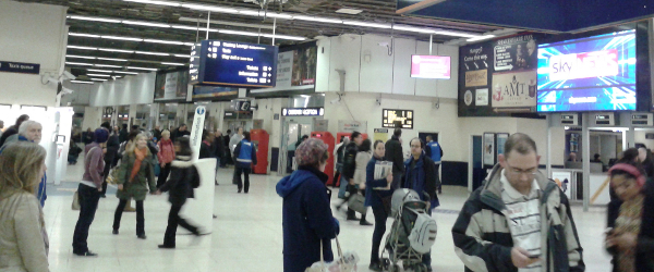 Commuters at station