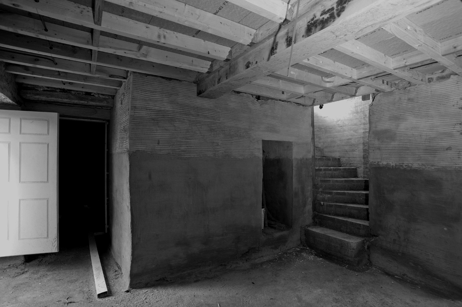 A basement renovation in a large house.