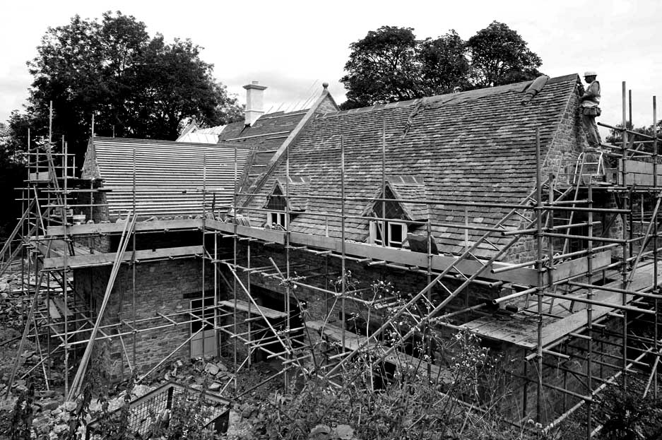 A large old country property in mid-renovation.